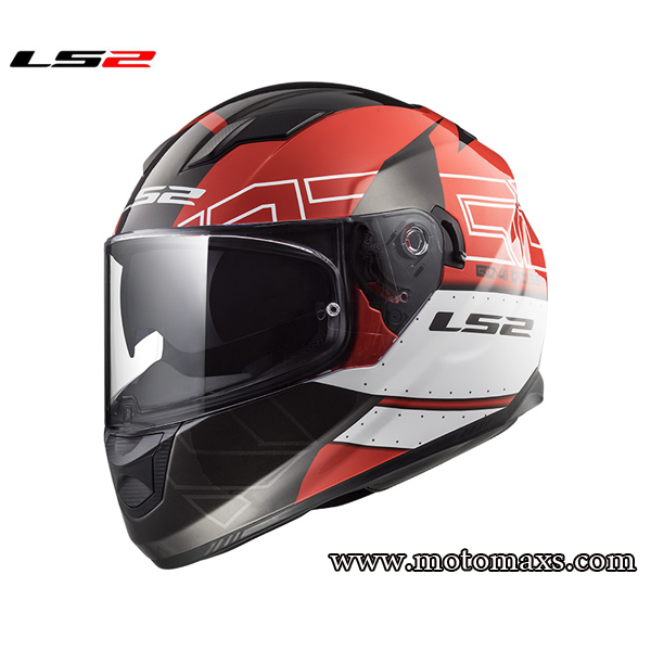 Casco LS2 Stream FF320 "Kub" Negro-Rojo.