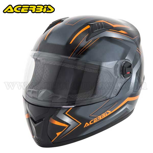 Casco Acerbis "FS-807"  Negro-Naranja Flúor.