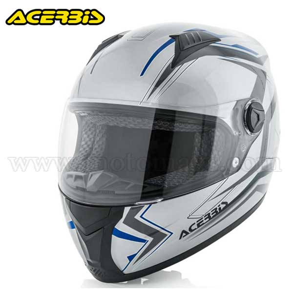 Casco Acerbis "FS-807" Plateado-Azul.
