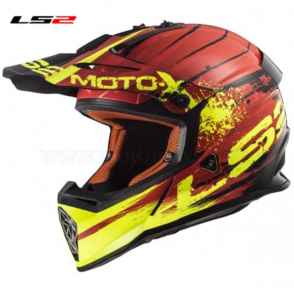 Casco Cross LS2 Fast MX437 "Gator" Rojo.