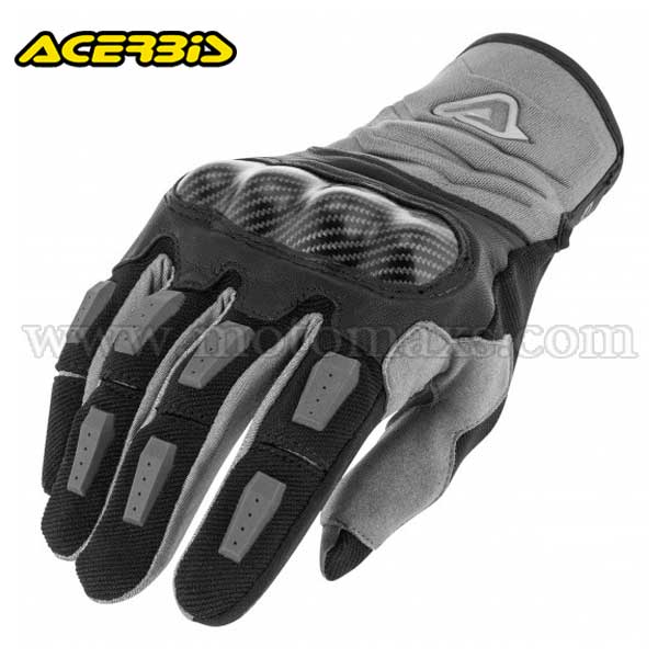 Guantes Cross Acerbis "Carbon "G" 3.0" Negros-Grises.