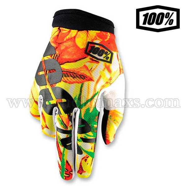 Guantes Cross 100% "Paradise" Naranjas.