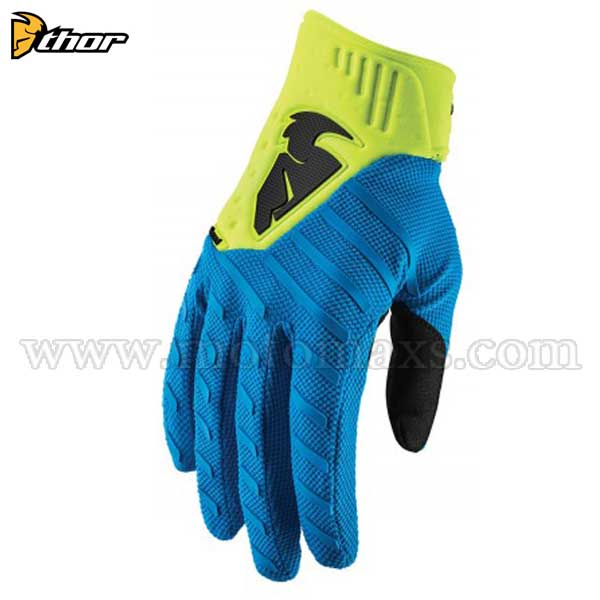 Guantes Cross Thor "Rebound" Azules Eléctricos-Ácido.