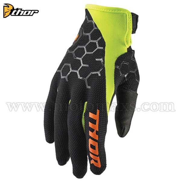 Guantes Cross Thor "Draft" Negros-Ácido.
