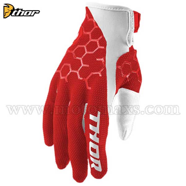 Guantes Cross Thor "Draft" Rojos-Blancos.