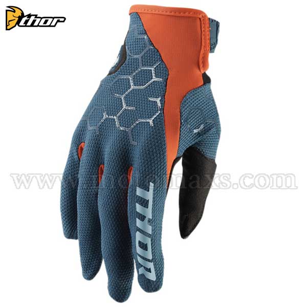 Guantes Cross Thor "Draft" Pizarra-Rojos Naranjas.