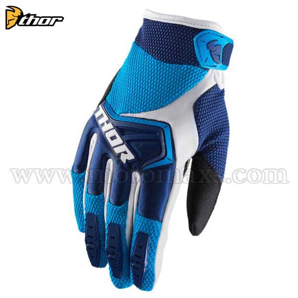 Guantes Cross Thor "Spectrum" Azules Oscuros-Azules-Blancos.