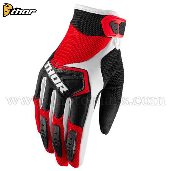 Guantes Cross Thor "Spectrum" Rojos-Negros-Blancos.