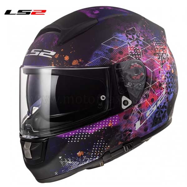 Casco LS2 Vector HPFC FF397 "Cosmos" Negro Mate-Rosa.