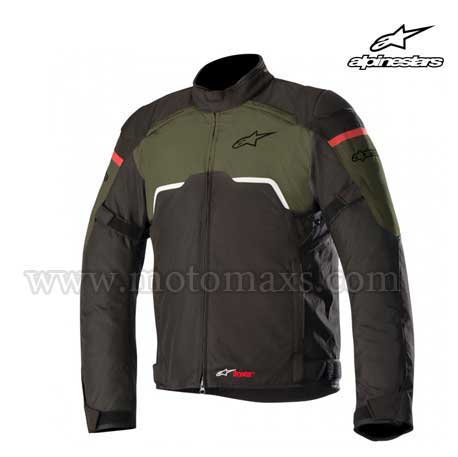 Chaqueta Alpinestars "Hyper Drystar" Negra-Verde Militar.