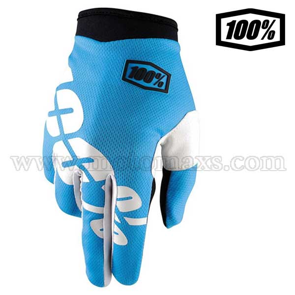 Guantes Cross 100% "iTrack" Cian.