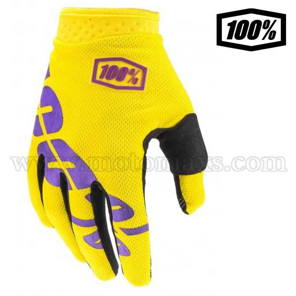 Guantes Cross 100% "iTrack" Amarillos.