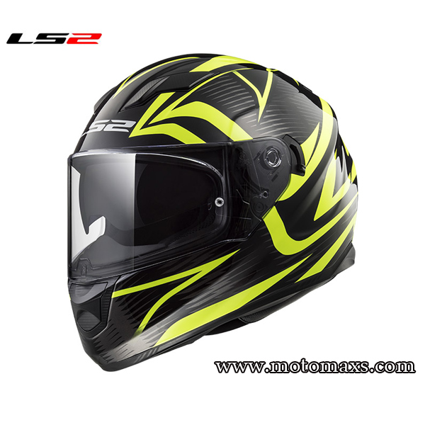 Casco LS2 Stream FF320 "Jink" Negro Mate-Amarillo.