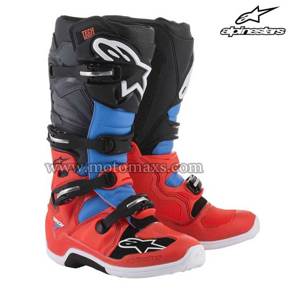 Botas Alpinestars "Tech 7" Rojas FL-Cian-Grises-Negras.