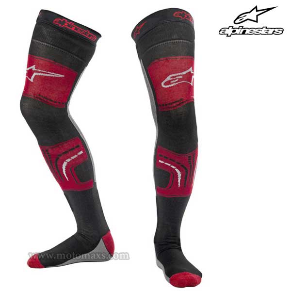 Medias Alpinestars "Knee Brace" Plateadas-Amarillas Flúor.