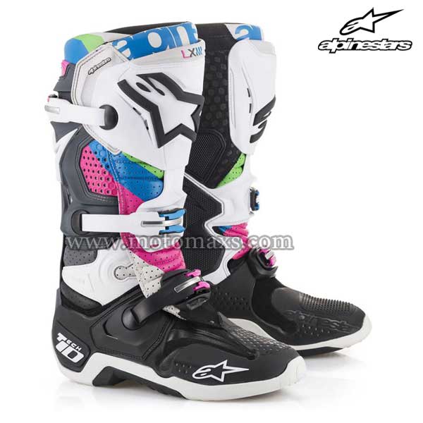 Botas Alpinestars "Tech 10" Vision LE. Negras-Grises-FU-AZ-VR.