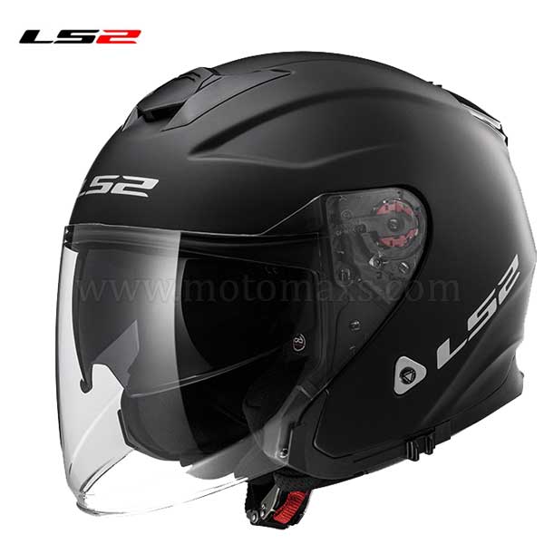Casco Jet LS2 Infinity OF521 "Solid" Negro Mate.