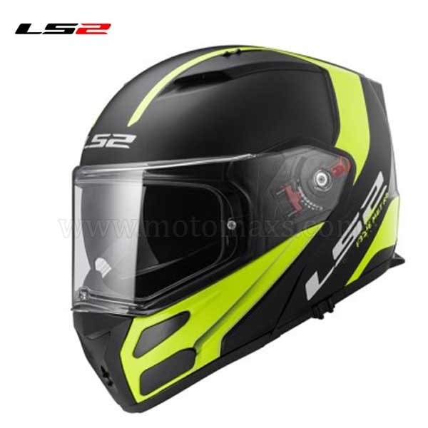 Casco LS2 Metro FF324 "Rapid" Negro Mate-Amarillo.