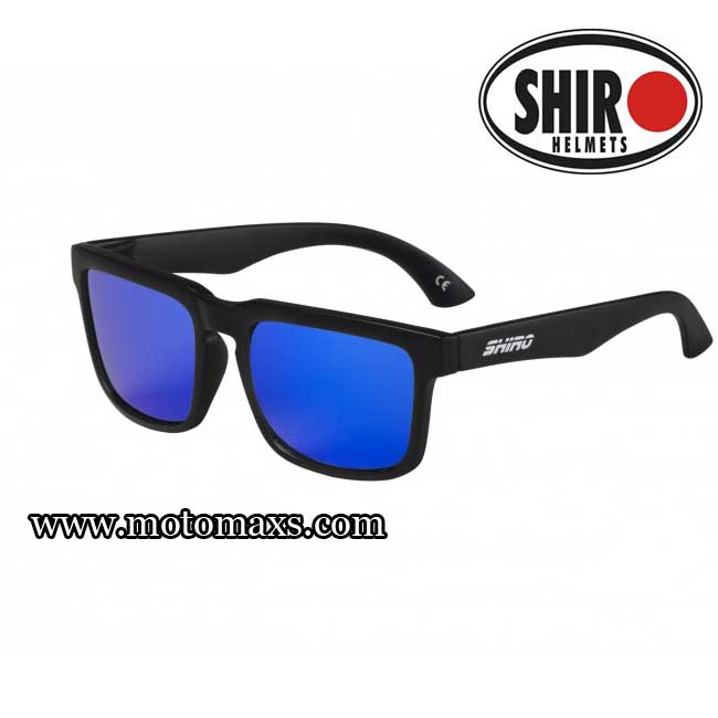 Gafas SHIRO DIAMOND Negro Mate Lente Azul