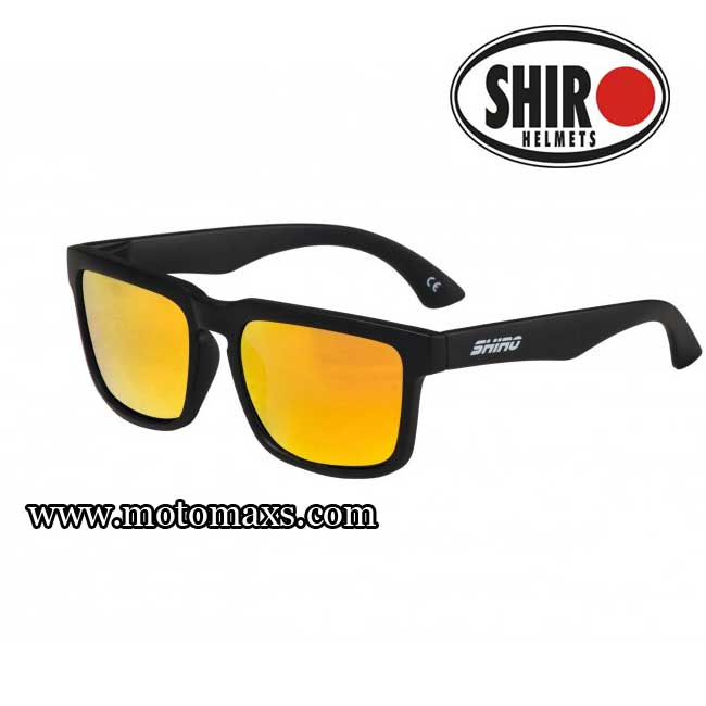 Gafas SHIRO DIAMOND Negro Mate Lente Dorada