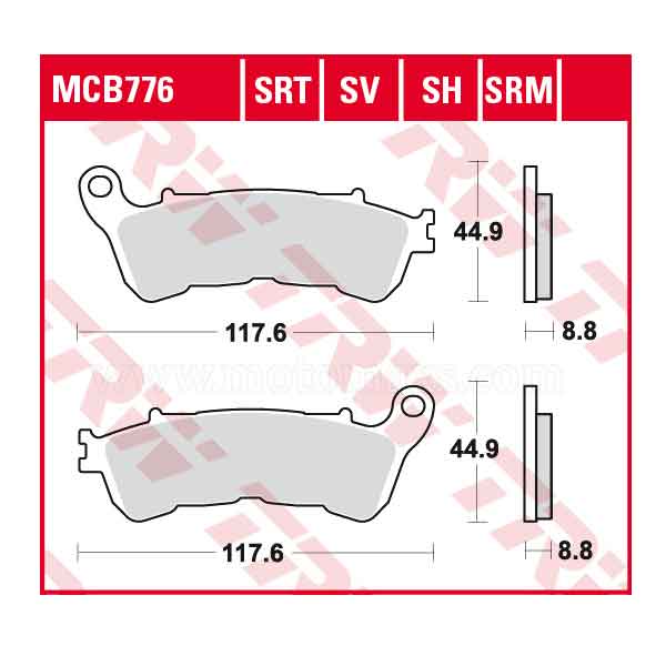 Pastilla Freno TRW MCB776 Orgánica