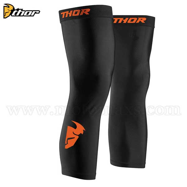 Medias de Rodilla Thor "Comp Sleeve" Negras-Naranjas.