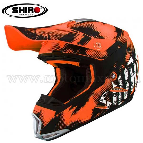 Casco Cross Shiro MX-305 "Sils" Naranja Fluor.