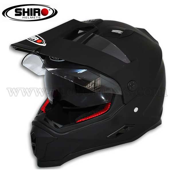 Casco Cross Shiro "MX-313" Negro Brillo.