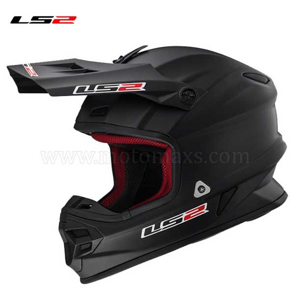 Casco Cross LS2 Light MX456 "Solid" Negro Mate.