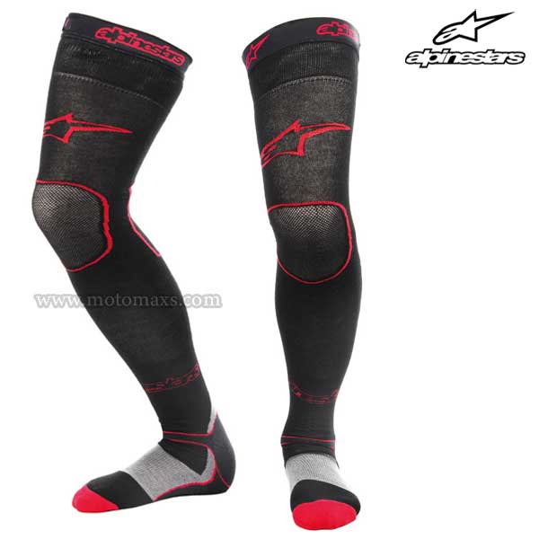 Medias Alpinestars "Mx Long" Negras-Rojas.