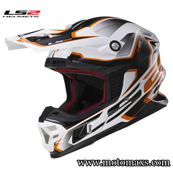 Casco Cross LS2 LIGHT COMPASS Blanco-Naranja
