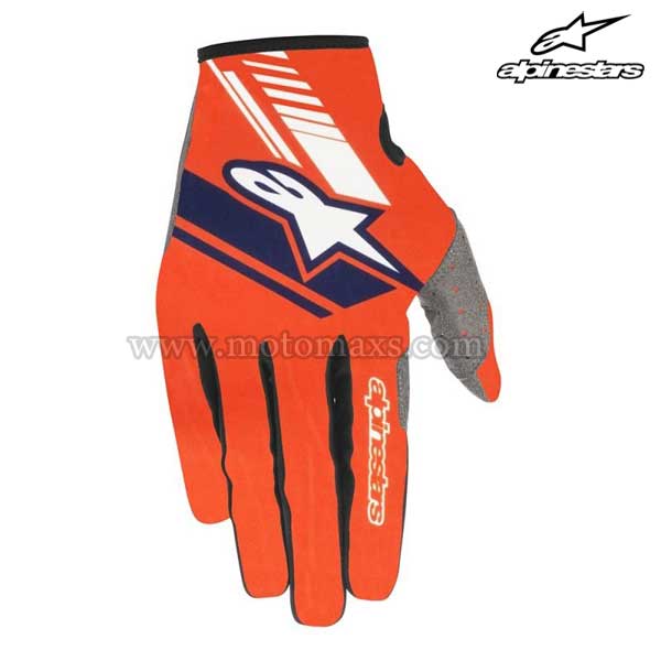 Guantes Cross Alpinestars "Neo" Naranjas FL-Azules OS.