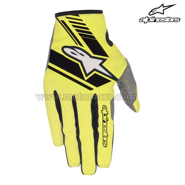 Guantes Cross Alpinestars "Neo" Amarillos Flúor-Negros.