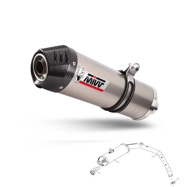 Escape Mivv OVAL TITANIO (Homologado)