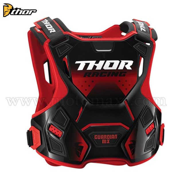 Peto Protector Thor "Guardian MX" Negro-Rojo.