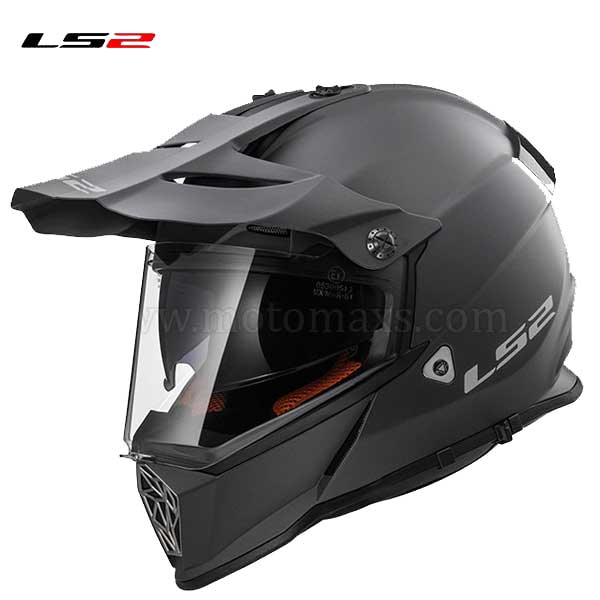 Casco Cross LS2 Pioneer MX436 "Solid" Titanio Mate.