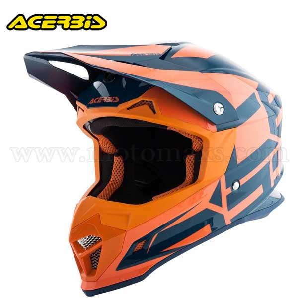 Casco Cross Acerbis "Profile 4" Azul-Naranja.