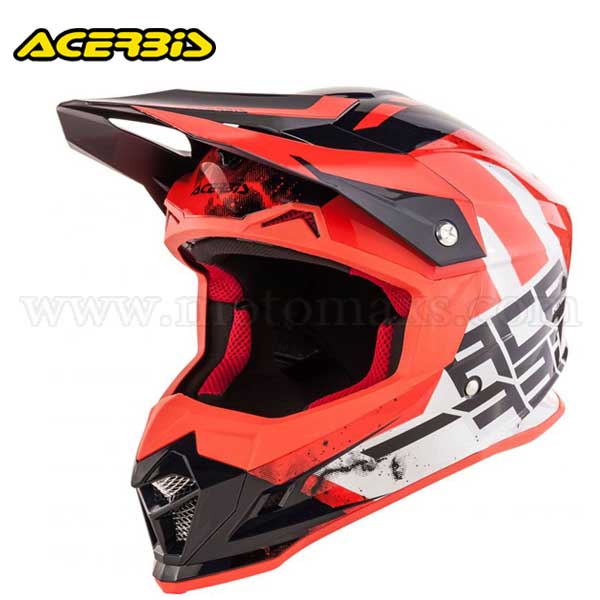 Casco Cross Acerbis "Profile 4" Negro-Rojo.
