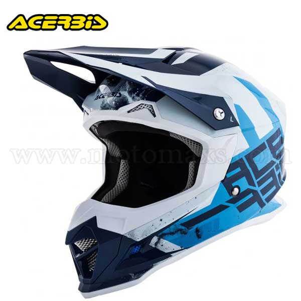 Casco Cross Acerbis "Profile 4" Azul-Blanco.