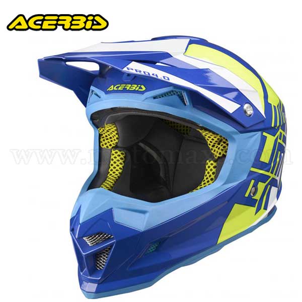 Casco Cross Acerbis "Profile 4" Azul-Amarillo.