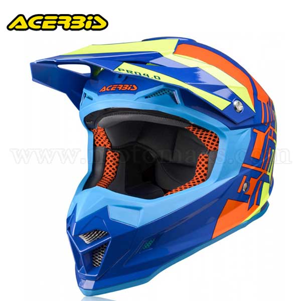 Casco Cross Acerbis "Profile 4" Naranja-Amarillo.