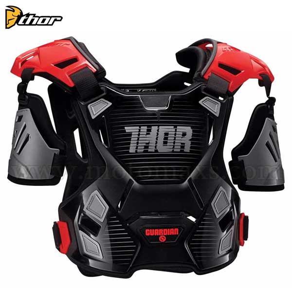 Peto Protector Thor "Guardian" Negro-Rojo.