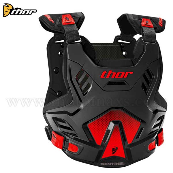 Peto Protector Thor "Sentinel GP" Negro-Rojo.