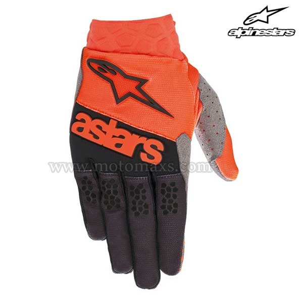 Guantes Cross Alpinestars "Racefend" Naranjas FL-Negros.