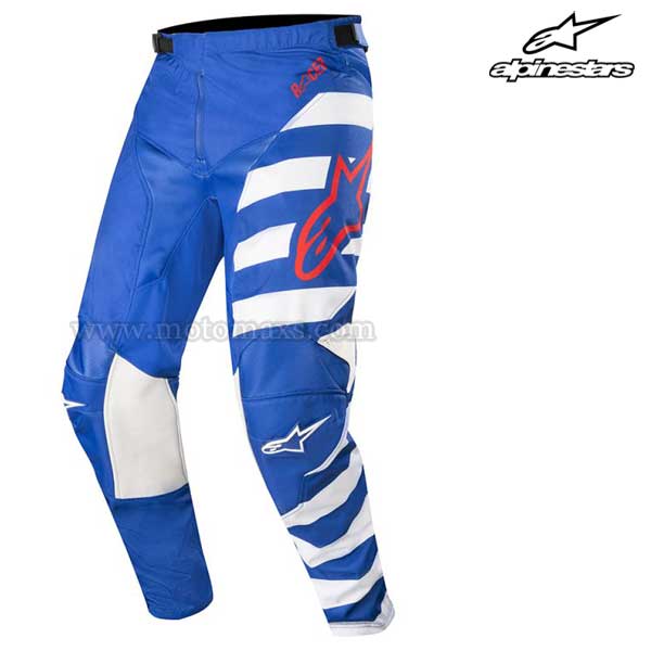 Pantalón Alpinestars "Racer Braap" Azul-Blanco-Rojo.