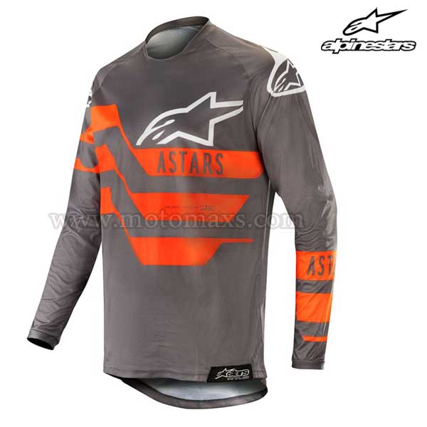 Camiseta Alpinestars "Racer Flagship" Gris-Antracita-Naranja FL.