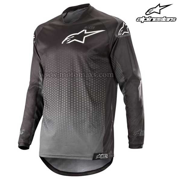 Camiseta Alpinestars "Racer Graphite" Negra-Antracita.