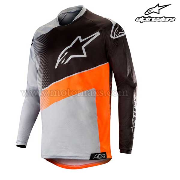 Camiseta Alpinestars "Racer Supermatic" Gris CL-Naranja F-Negra.