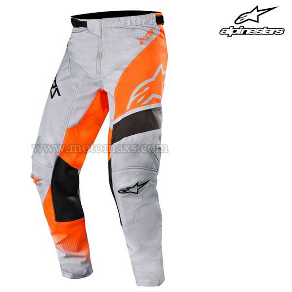 Pantalón Alpinestars "Racer Supermatic" Gris-Naranja FL-Negro.