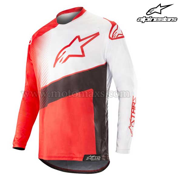 Camiseta Alpinestars "Racer Supermatic" Roja-Negra-Blanca.